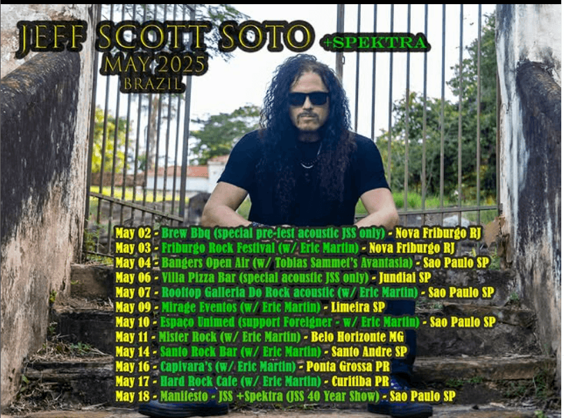 Jeff Scott Soto Confirma Estreia com o Avantasia no Brasil e Agenda Atualizada da Turnê em Maio